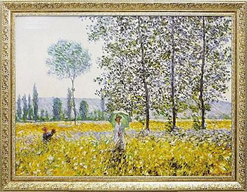 【スーパーSALE10％OFF】絵画 モネ 「Champs au Printemps 1884」/インテリア 壁掛け 額入り 額装込 風景画 油絵 ポスター アート アートパネルモダン アートフレーム おしゃれ 飾る 5Lサイズ