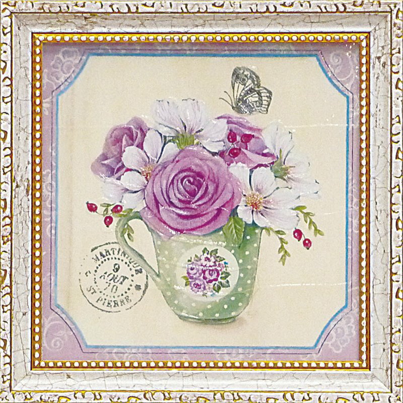 ミニゲル アートフレーム ゆうパケット フェリー ステファニア 「ティータイム コスモス」/インテリア 飾る 額入り 額装込 油絵 ポスター アート ルネッサン...