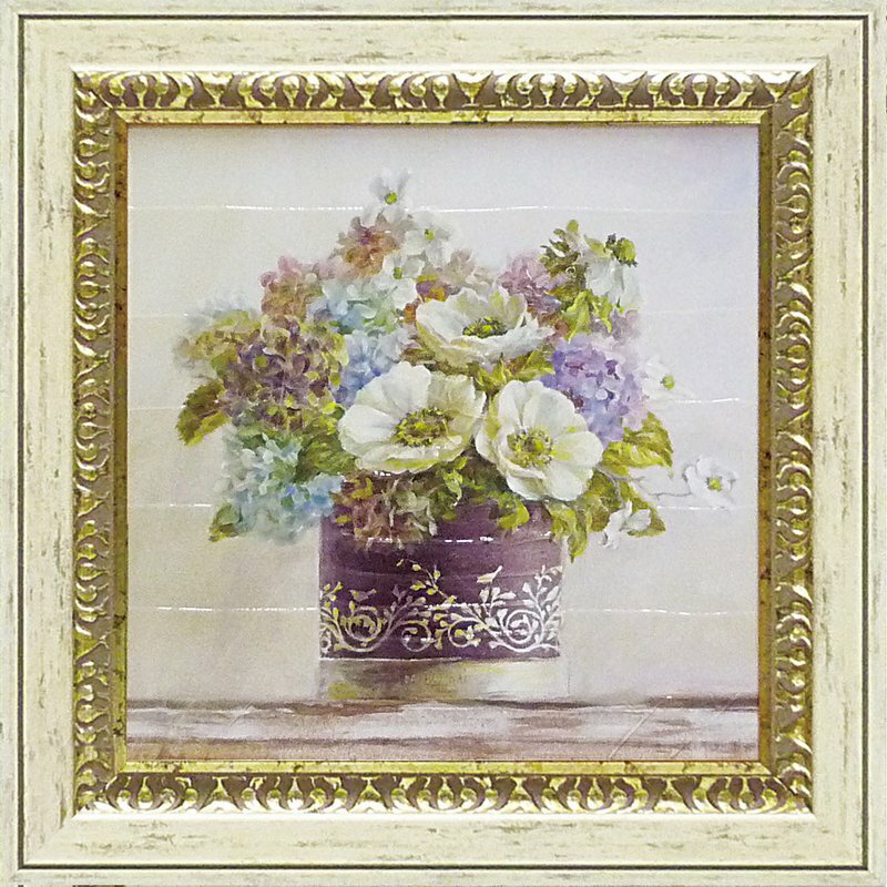 【スーパーSALE10%OFF】絵画 ダンフイ ナイ アネモネ オーベルジーヌ ハットボックス/インテリア 額入り 額装込 風景画 油絵 ポスター アート アー...