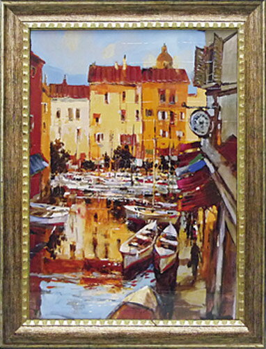 【スーパーSALE10%OFF】絵画 ブレント ヘイトン ミディテラニアン シーサイド ホリデー2/インテリア 額入り 額装込 風景画 油絵 ポスター アート ...