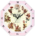 時計 壁掛け フラワー フェアリーズ 8アングル クロック ピンク フェアリーズ/掛け時計 置き時計 ウォールクロック インテリア 壁掛け 時刻 ギフト プレゼント 新築祝い おしゃれ 飾る かわいい アート Mサイズ