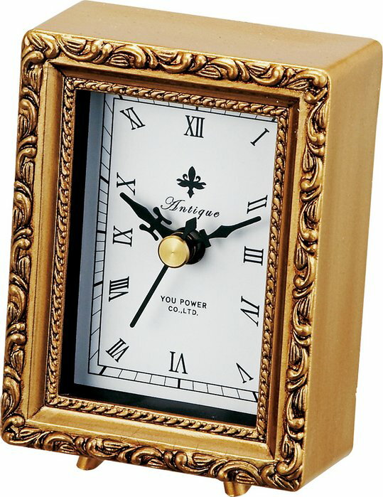 時計 壁掛け アンティーク スタイル クロック スクエア(ゴールド)/掛け時計 置き時計 ウォールクロック インテリア 壁掛け 時刻 ギフト プレゼント 新築祝い おしゃれ 飾る かわいい アート Sサイズ 巣ごもり