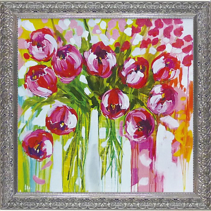 【スーパーSALE10%OFF】絵画 アマンダ J. ブルックス ラズル ダズル チューリップ/インテリア 額入り 額装込 風景画 油絵 ポスター アート アー...