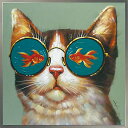 最大100%ポイントバック!限定抽選 絵画 アート ゴールデン フィッシュ キャット/インテリア 額入り 額装込 風景画 油絵 ポスター アート アートパネル ...