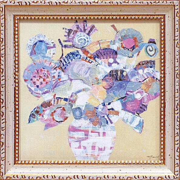 絵画 ゆうパケット ミニゲル アートフレーム M. J. ベスウィック「ボタニカル ブルー」/インテリア 飾る 額入り 油絵 ポスター アート 印象派 直筆 ビ...