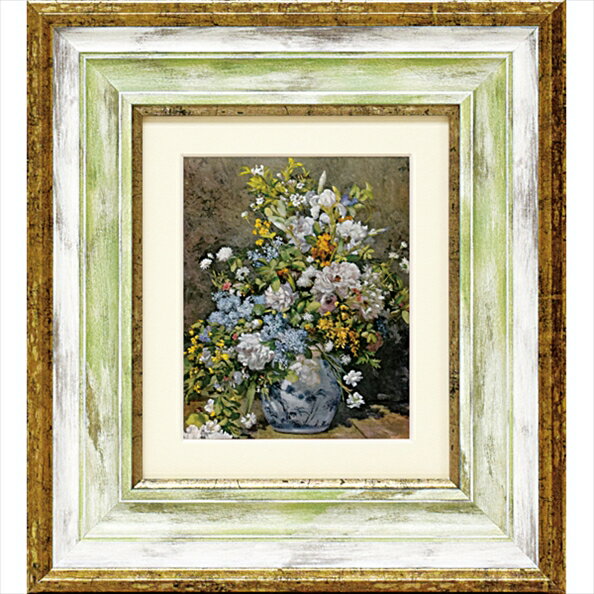 【スーパーSALE10%OFF】絵画 ルノワール「大きな花びん」/インテリア 額入り 額装込 風景画 油絵 ポスター アート アートパネル リビング 玄関 プレ...