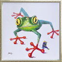 油絵 オイル ペイント アート「クロール フロッグ(Mサイズ)」/額入り絵画・壁掛けアートは、リビングや玄関におすすめのインテリア。かわいい壁飾りはお部屋を癒や...