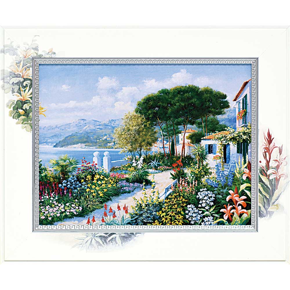 【スーパーSALE10%OFF】絵画 ビッグアート ピーター モッツ「カーサ リグーリア」/インテリア 額入り 額装込 風景画 油絵 ポスター アート アートパ...