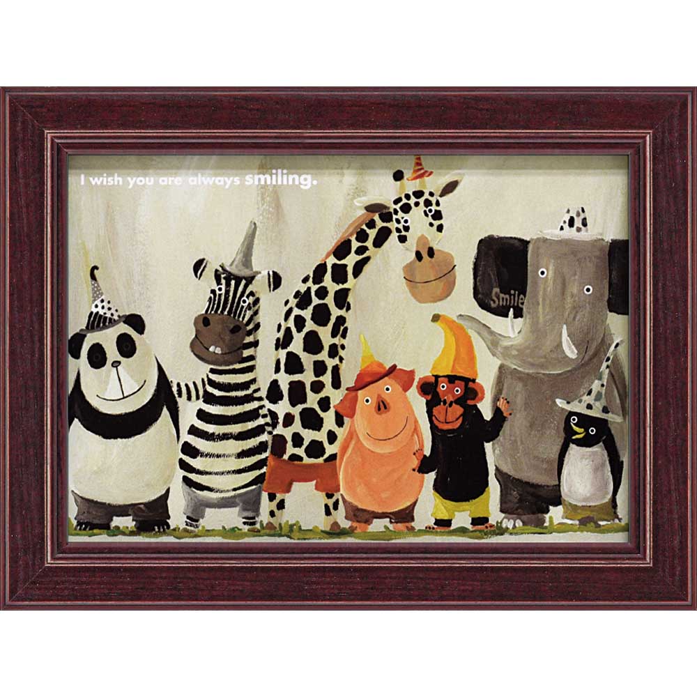 絵画 ゆうパケット 武内 祐人「動物たち」/インテリア 額入り 額装込 風景画 油絵 ポスター アート アートパネル リビング 玄関 プレゼント モダン アート...