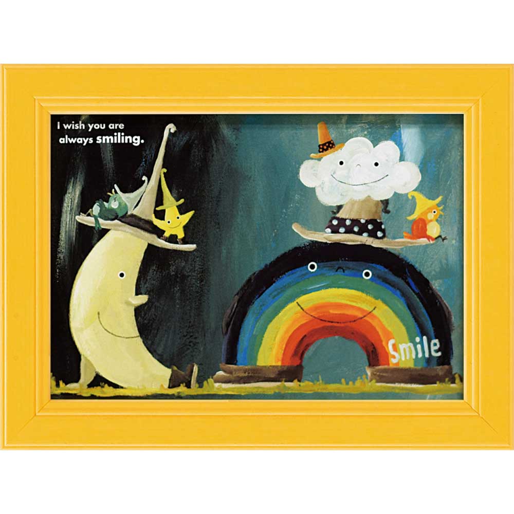 絵画 ゆうパケット 武内 祐人「虹と雲と月」/インテリア 額入り 額装込 風景画 油絵 ポスター アート アートパネル リビング 玄関 プレゼント モダン アー...