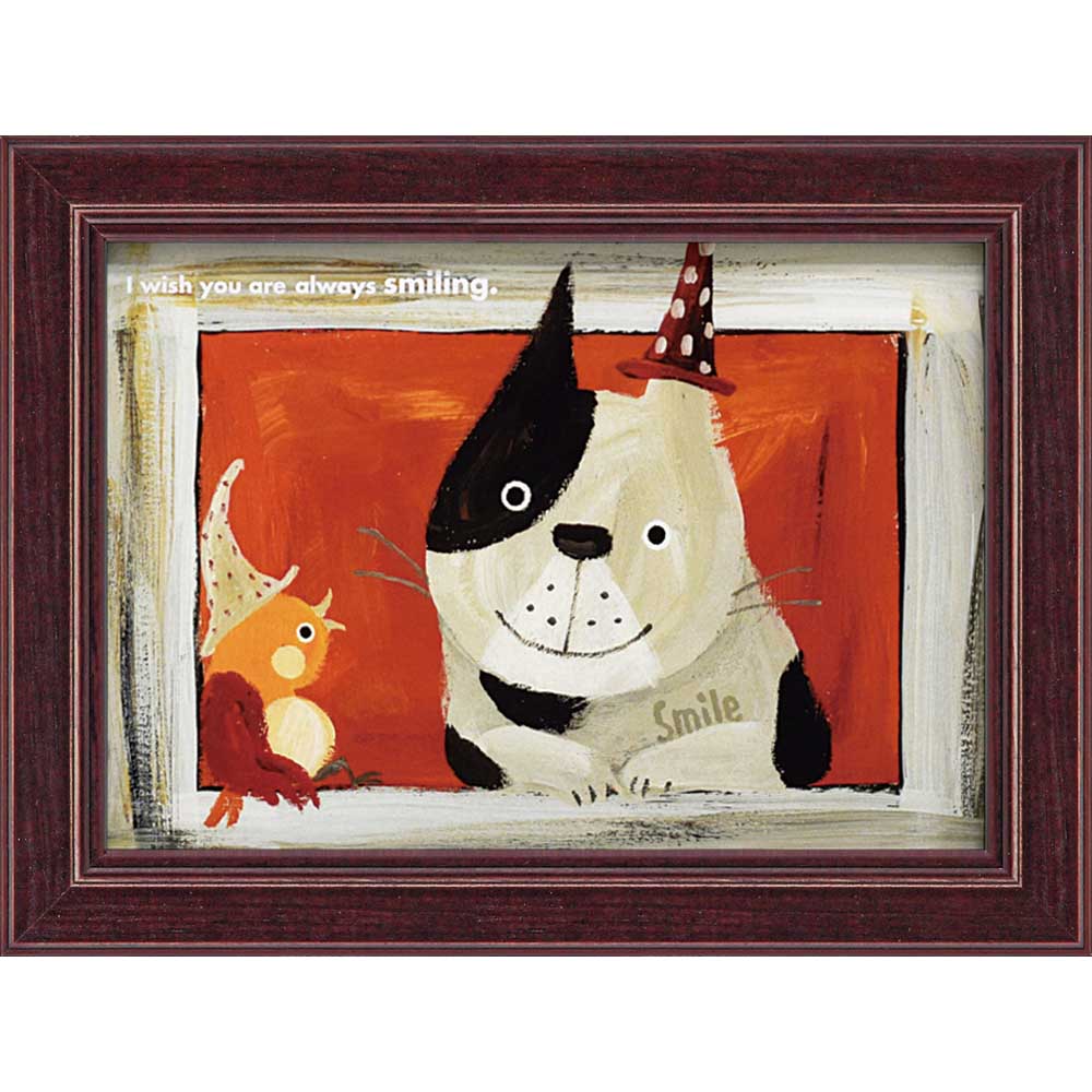 【スーパーSALE10%OFF】絵画 ゆうパケット 武内 祐人「ネコとトリ」/インテリア 額入り 額装込 風景画 油絵 ポスター アート アートパネル リビング...