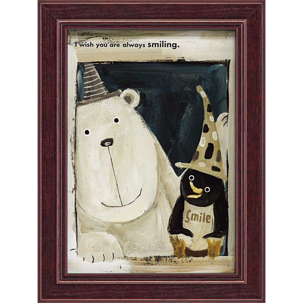 【スーパーSALE10%OFF】絵画 ゆうパケット 武内 祐人「シロクマとペンギン」/インテリア 額入り 額装込 風景画 油絵 ポスター アート アートパネル ...