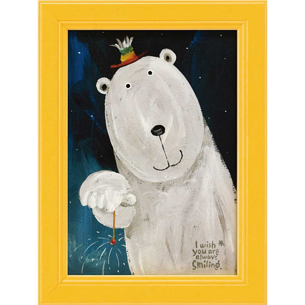 絵画 ゆうパケット 武内 祐人「シロクマ(花火)」/インテリア 額入り 額装込 風景画 油絵 ポスター アート アートパネル リビング 玄関 プレゼント モダン...