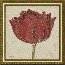 最大100%ポイントバック!限定抽選 絵画 ダイアン スティムソン「ゴールド レッド チューリップ」/インテリア 額入り 額装込 風景画 油絵 ポスター アート...