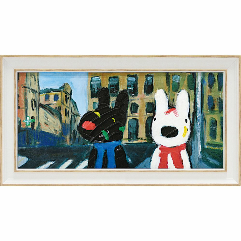 【スーパーSALE10%OFF】アートフレーム リサとガスパール アートフレーム「いろとりどりのばんそうこう(ワイドSサイズ)」/インテリア 額入り 額装込 風...