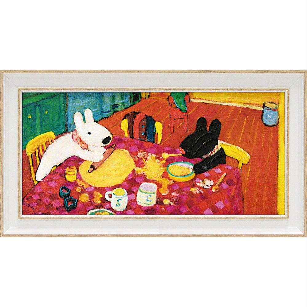 アートフレーム リサとガスパール アートフレーム「おかしづくり(ワイドSサイズ)」/インテリア 額入り 額装込 風景画 油絵 ポスター アート アートパネル リ...