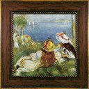 名画 ルノワール「海辺の若い娘達」/インテリア 額入り 額装込 風景画 油絵 ポスター アート アートパネル リビング 玄関 プレゼント 花 LLサイズ おしゃ...