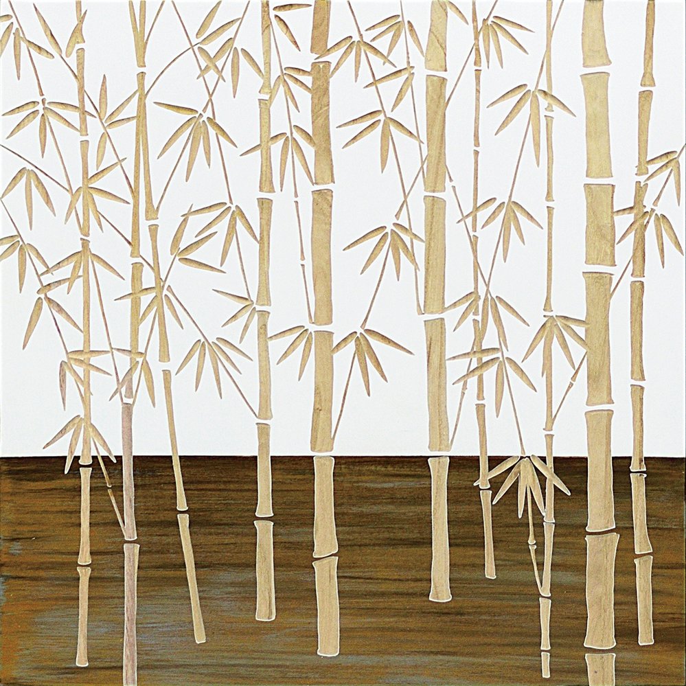木彫りアート ウッド スカルプチャー アート「フォレスト バンブー(WH+NP)」/インテリア 額入り 額装込 風景画 油絵 ポスター アート アートパネル リ...