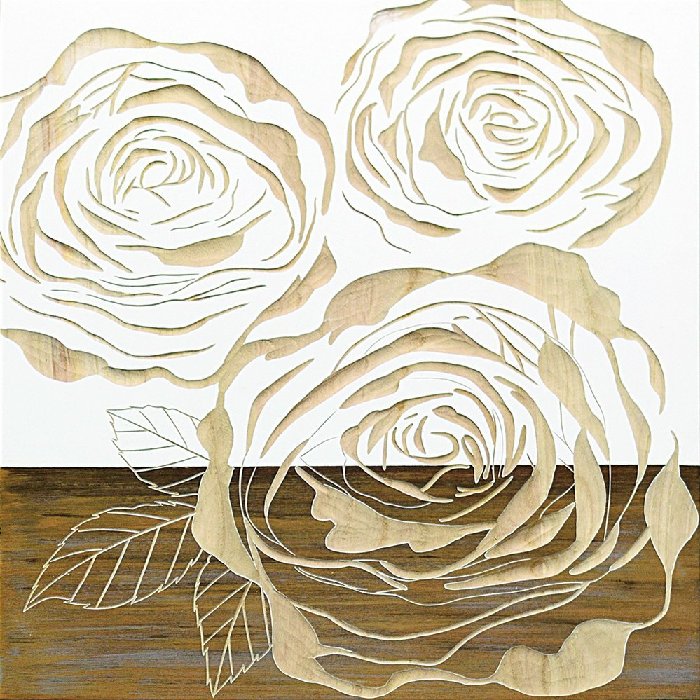 木彫りアート ウッド スカルプチャー アート「フル ローゼズ2(WH+NP)」/インテリア 額入り 額装込 風景画 油絵 ポスター アート アートパネル リビン...