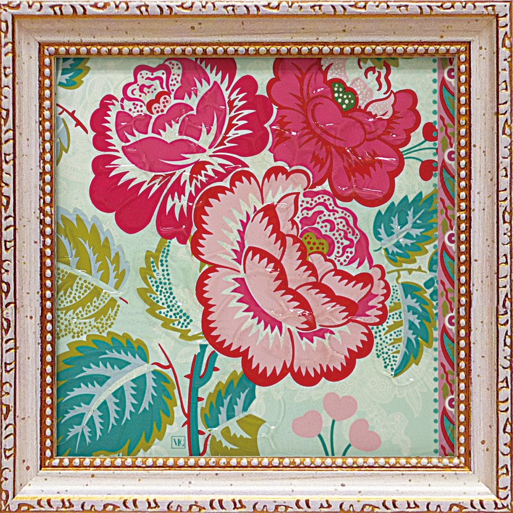 【スーパーSALE10%OFF】絵画 バイオレット レクレール「ロージー フローラル」 ゆうパケット /インテリア 額入り 額装込 風景画 油絵 ポスター アー...