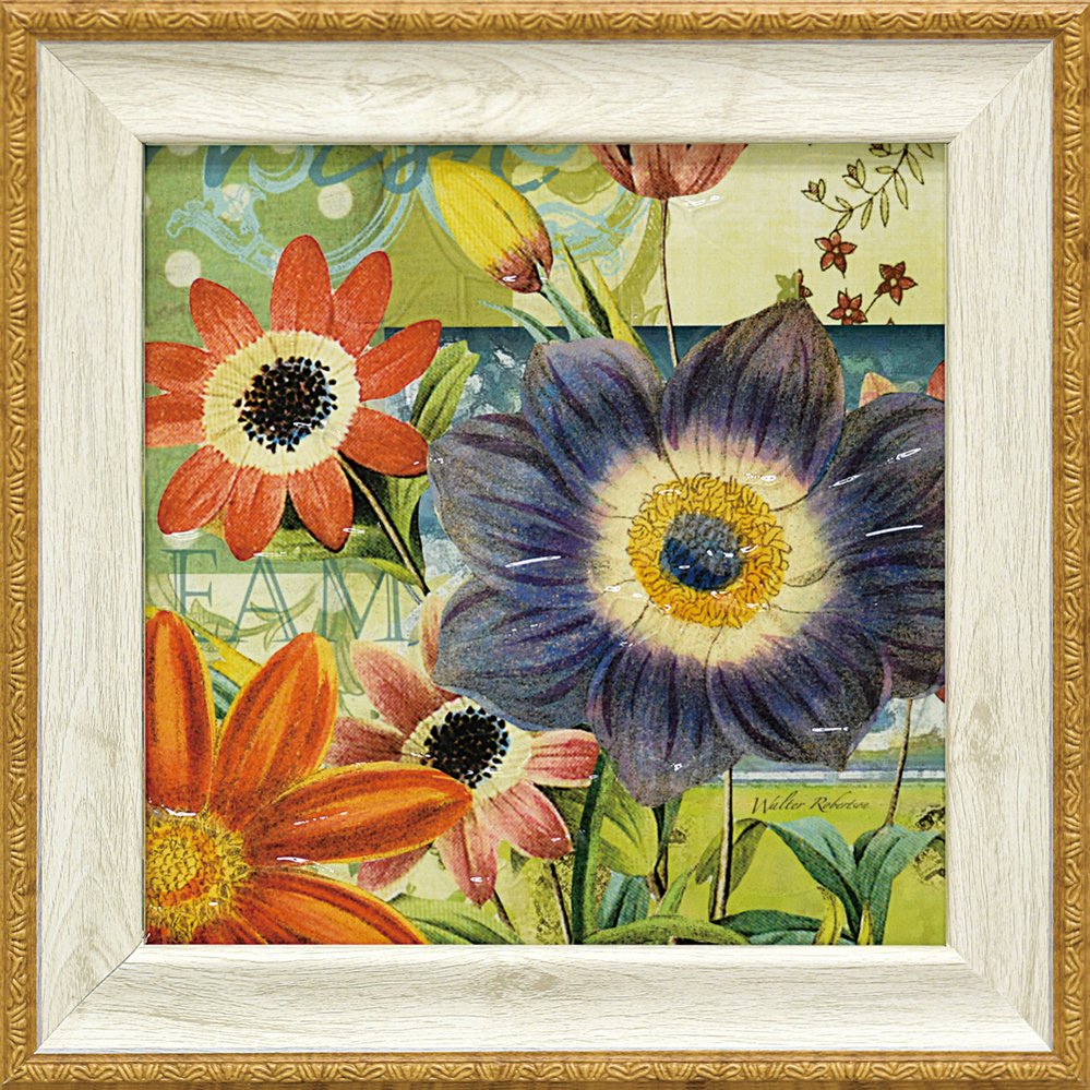 【スーパーSALE10%OFF】絵画 ウォルター ロバートソン「ポルカドット ポピー」 ゆうパケット /インテリア 額入り 額装込 風景画 油絵 ポスター アー...