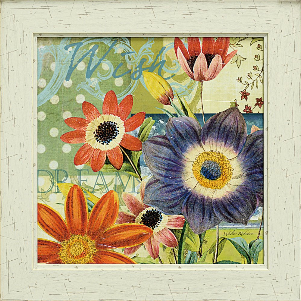 【スーパーSALE10%OFF】絵画 ウォルター ロバートソン「ポルカドット ポピー」/インテリア 額入り 額装込 風景画 油絵 ポスター アート アートパネル...