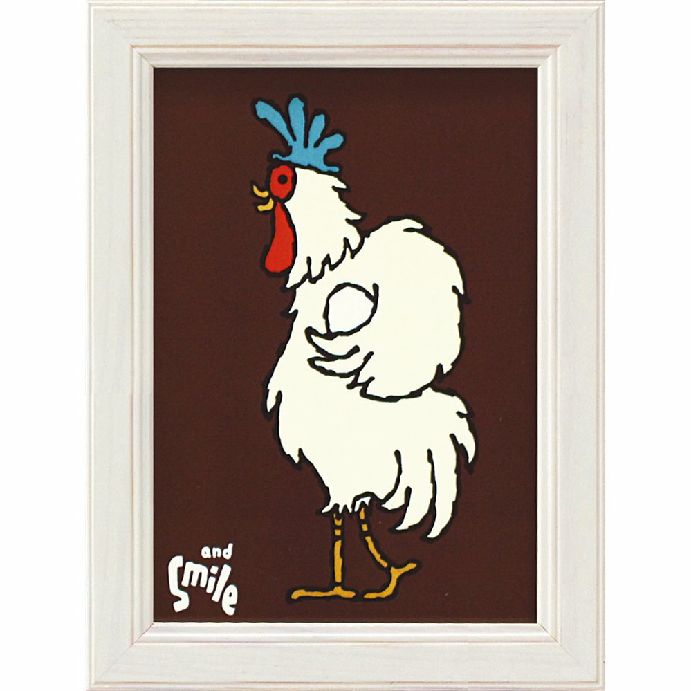 【スーパーSALE10%OFF】アートフレーム 武内 祐人「ニワトリ」 ゆうパケット /インテリア 額入り 額装込 風景画 油絵 ポスター アート アートパネル...