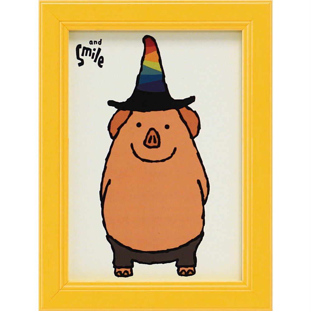 アートフレーム 武内 祐人「ブタ(and Smile)」 ゆうパケット /インテリア 額入り 額装込 風景画 油絵 ポスター アート アートパネル リビング 玄...