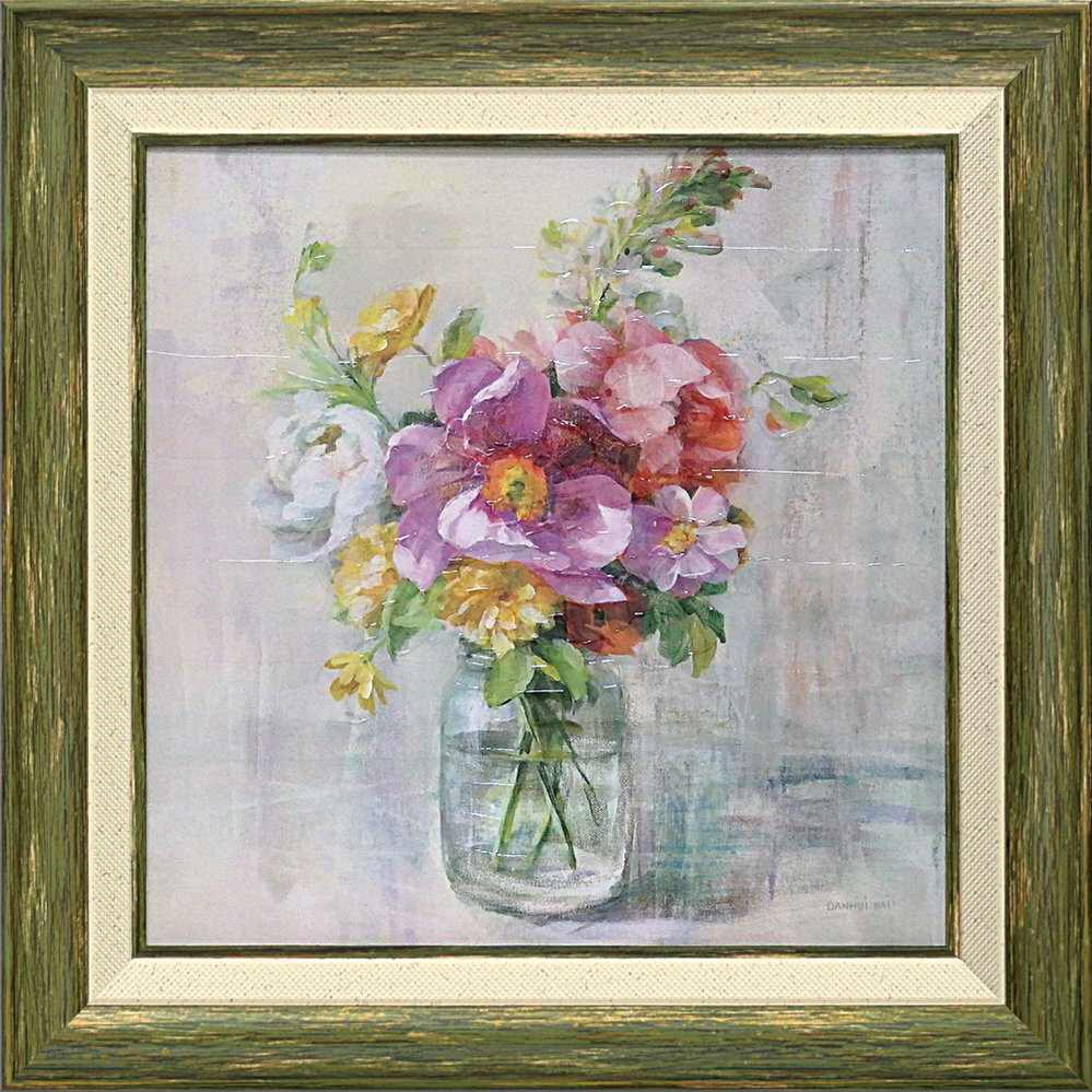 【スーパーSALE10％OFF】絵画 ダンフイ ナイ「サマー トレジャー2」/インテリア 額入り 額装込 風景画 ポスター ナチュラル ゲル加工 アートパネル リビング 玄関 プレゼント 植物 Mサイズ おしゃれ 壁掛け 絵