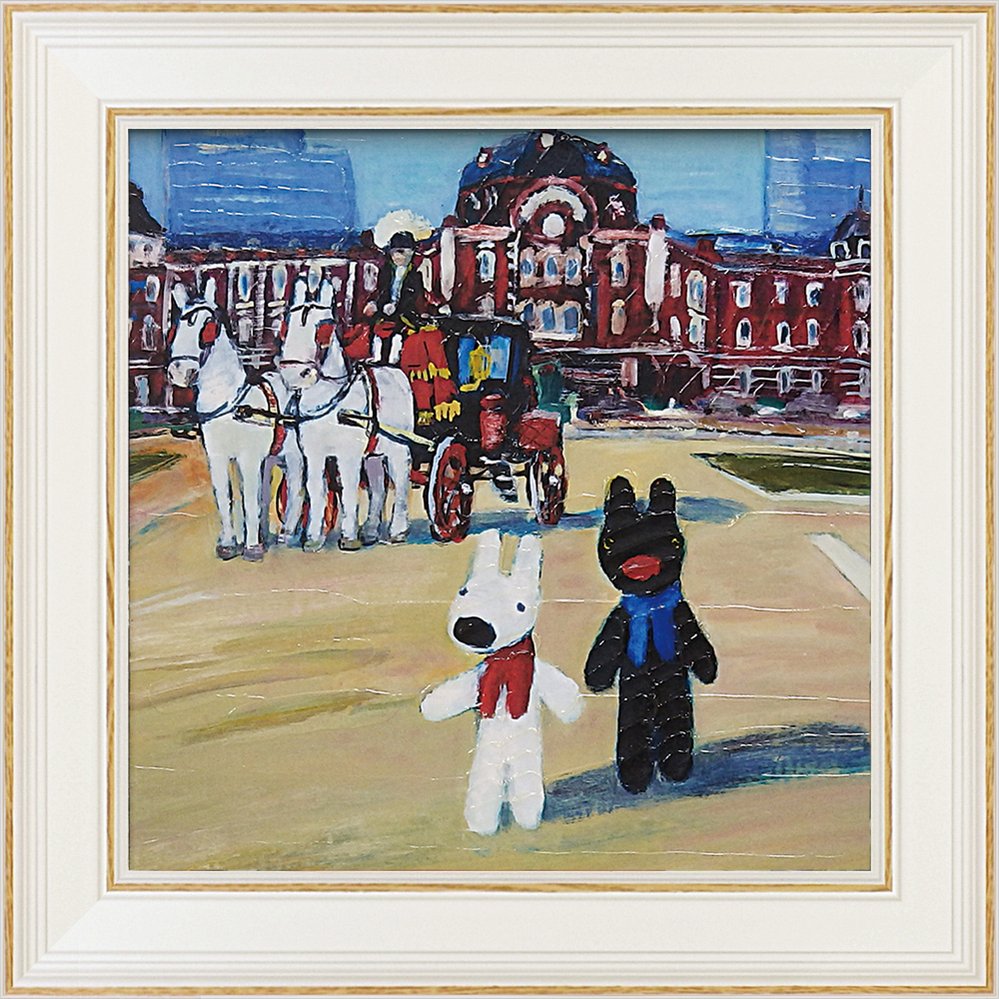 【スーパーSALE10%OFF】アートフレーム リサとガスパール「TOKYO STATION」Sサイズゆうパケット /インテリア 額入り 額装込 風景画 アート...