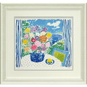 最大100%ポイントバック!限定抽選 絵画 ジョン ボッチ「アーンズ ブーケ」(版画シルクスクリーン)/インテリア 額入り 額装込 風景画 ポスター アート 海...