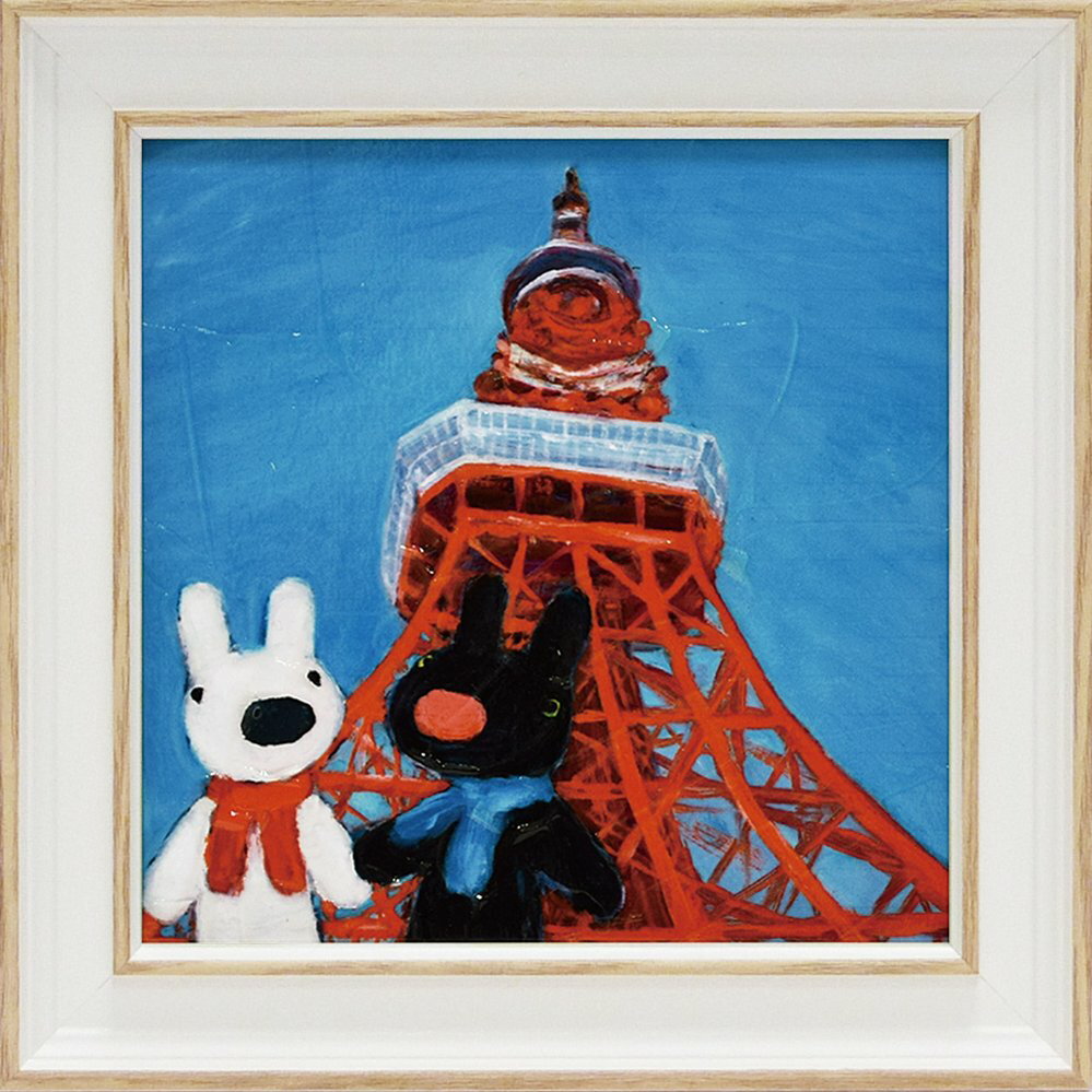 【スーパーSALE10%OFF】アートフレーム リサとガスパール アートフレーム Sサイズ「とうきょうへいく」ゆうパケット/インテリア 額入り 額装込 風景画 ...