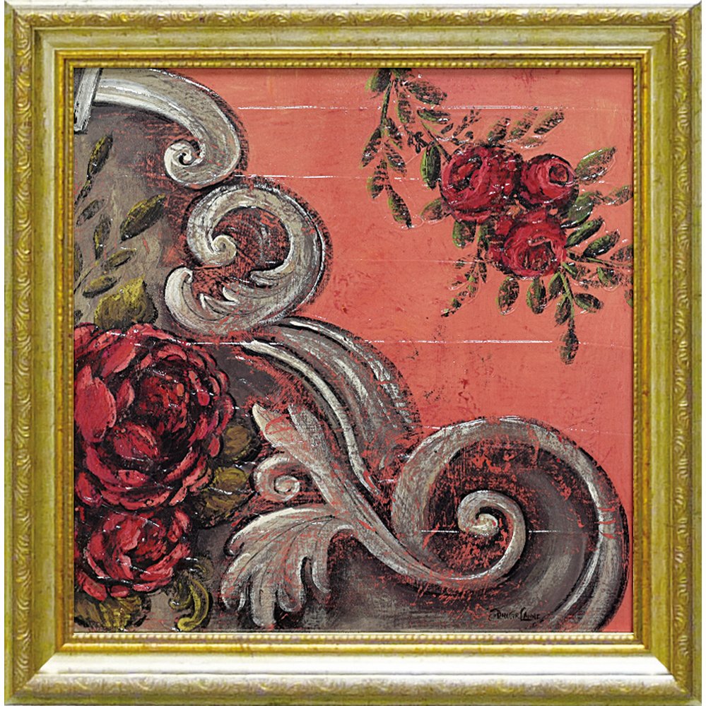 【スーパーSALE10%OFF】絵画 ジェニファー ランネ「ヴィンテージ ファブリック フローラル」/インテリア 額入り 額装込 風景画 油絵 ポスター アート...