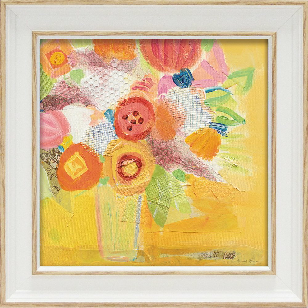 【スーパーSALE10%OFF】絵画 ゆうパケット ファリダ ザマン「ミスティ イエロー フローラル」/インテリア 額入り 油絵 ポスター アート アートパネル...