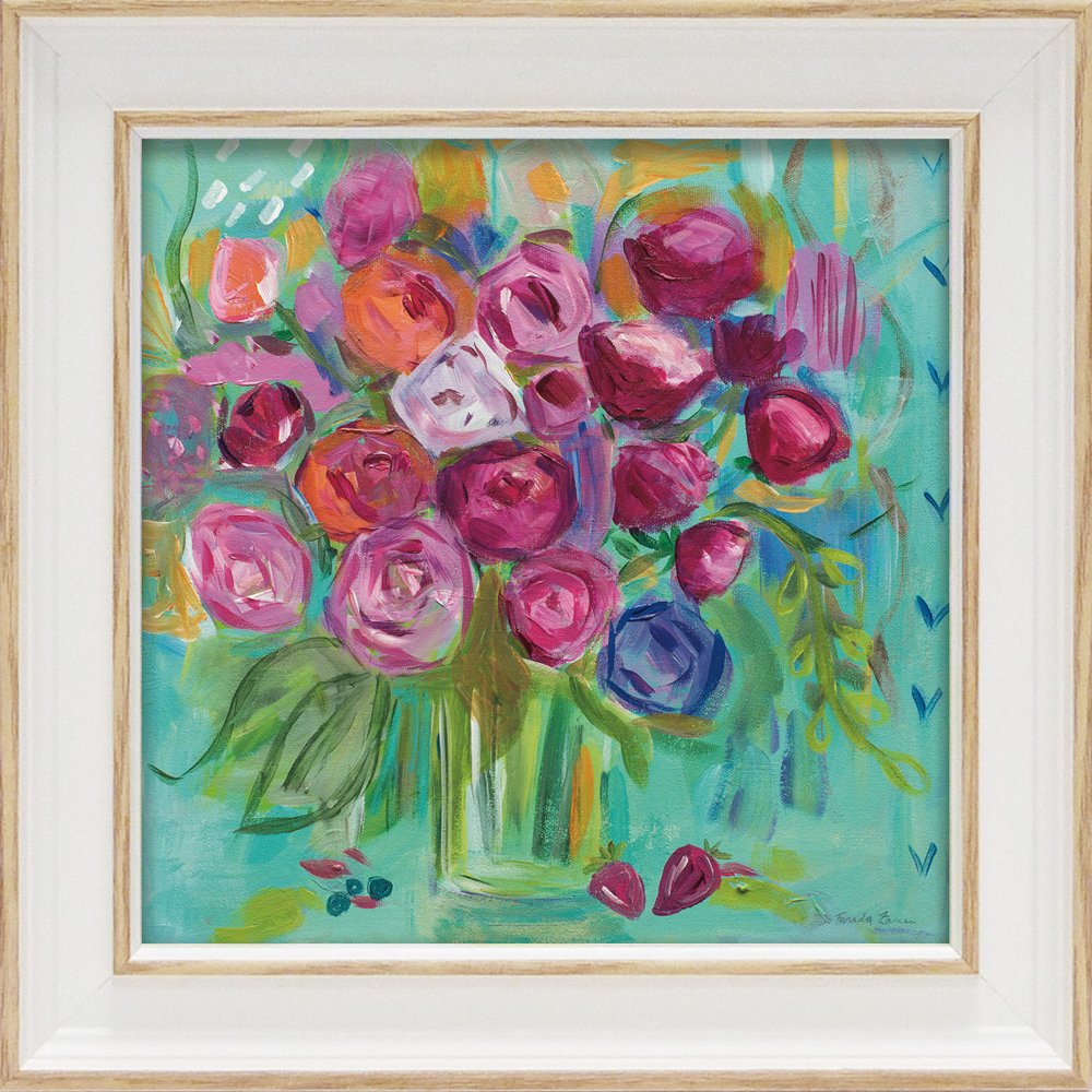 【スーパーSALE10%OFF】絵画 ゆうパケット ファリダ ザマン「ピンク ピオニー」/インテリア 額入り 油絵 ポスター アート アートパネル リビング 玄...