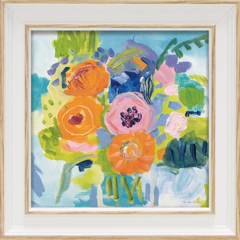 【スーパーSALE10%OFF】絵画 ゆうパケット ファリダ ザマン「サマー ブーケ」/インテリア 額入り 油絵 ポスター アート アートパネル リビング 玄関...