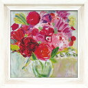 絵画 ファリダ ザマン「ピンク アンド レッド フローラル」/インテリア 額入り 額装込 風景画 油絵 ポスター アート アートパネル リビング 玄関 プレゼン...