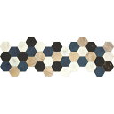 壁飾り プラデック ウッド クラフト「カラフル ヘキサ(Lロング)」/インテリア 壁掛け 額入り 額装込 風景画 油絵 ポスター アート アートパネル リビング...