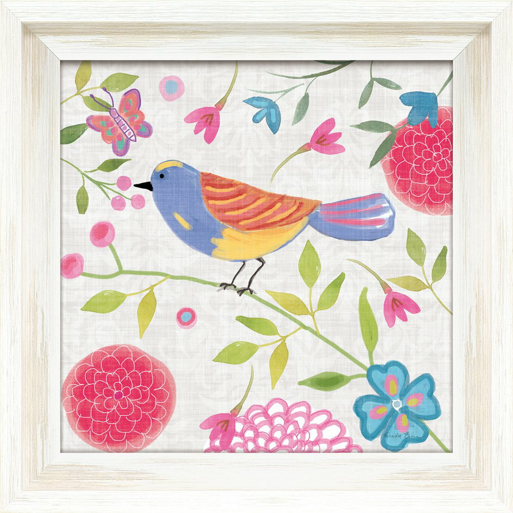 【スーパーSALE10%OFF】絵画 ファリダ ザマン「ダマスク フローラル バード3」/額入り 額装込 風景画 絵画 アート リビング 玄関 トイレ インテリ...