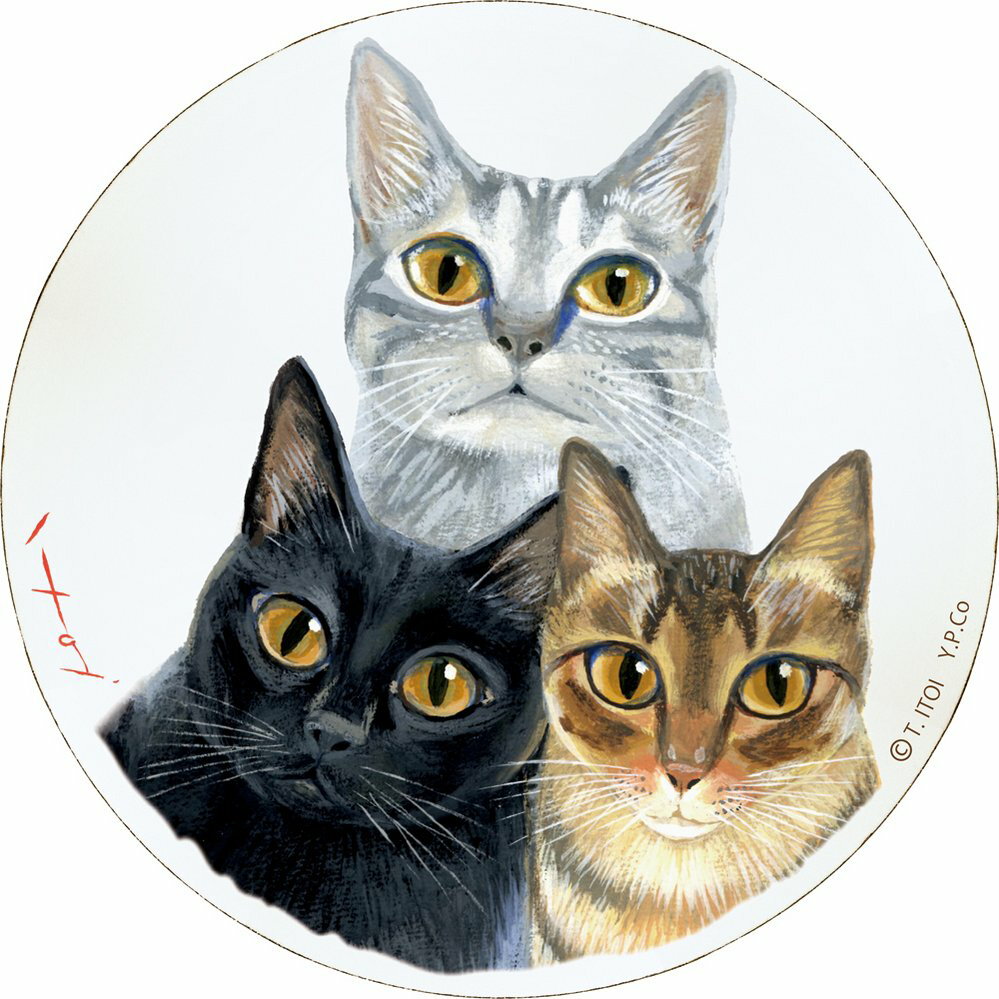 【スーパーSALE10%OFF】壁掛け 糸井忠晴 木製ラウンドアート「3色トリオ(Lサイズ)」 ゆうパケット/額入り 額装込 風景画 絵画 アート リビング 玄...