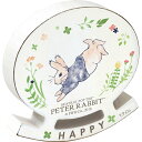 置物・雑貨 ピーター ラビット 木製スイング オーナメント「HAPPY」 ゆうパケット/額入り 額装込 風景画 絵画 絵 壁掛け アート リビング 玄関 トイレ インテリア かわいい 壁飾り 癒やし プレゼント ギフト アートパネル ポスター Sサイズ