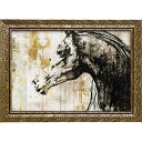 最大100%ポイントバック!限定抽選 絵画 PIスタジオ「イクエストリアン ゴールド2」/額入り 額装込 風景画 絵画 アート リビング 玄関 トイレ インテリ...