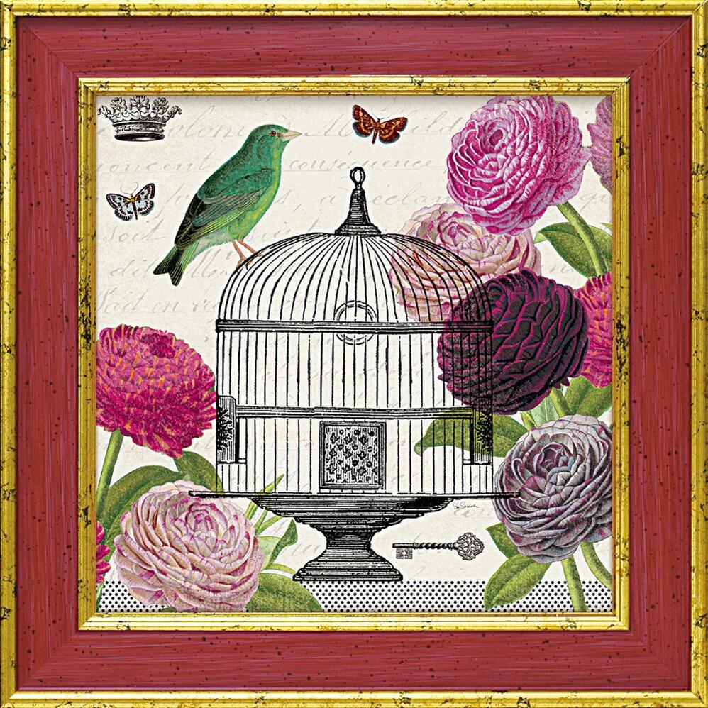 【スーパーSALE10%OFF】絵画 スー シェルバッハ「バードケージ ファウナ2」/額入り 額装込 風景画 絵画 アート リビング 玄関 トイレ インテリア ...