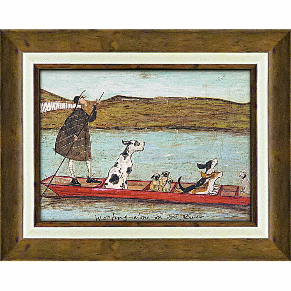 【スーパーSALE10%OFF】絵画 サムトフト「わんわんリバークルーズ」【その他サムトフト作品多数あり】/額入り 額装込 風景画 絵画 アート リビング 玄関...