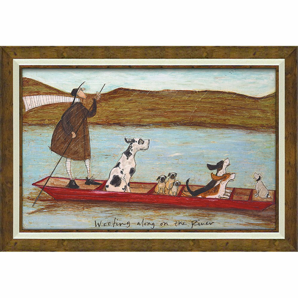 【スーパーSALE10%OFF】絵画 サムトフト「わんわんリバークルーズ」【その他サムトフト作品多数あり】/額入り 額装込 風景画 絵画 アート リビング 玄関...