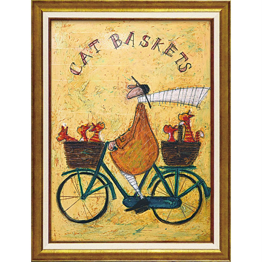 【スーパーSALE10%OFF】絵画 サムトフト「キャット バスケット」【その他サムトフト作品多数あり】/額入り 額装込 風景画 絵画 アート リビング 玄関 ...