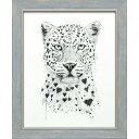 【スーパーSALE10%OFF】絵画 バラズス ショルティ「ラブリー レパード」/インテリア 動物 額入り 油絵 ポスター アート アートパネル リビング 玄関...