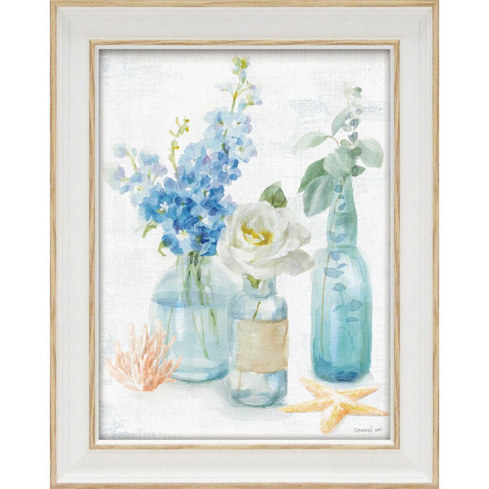 【スーパーSALE10%OFF】絵画 ゆうパケット ミニゲル アートフレーム ダンフイ ナイ「ビーチ コテージ フローラル2」/額入り 絵画 アート リビング ...