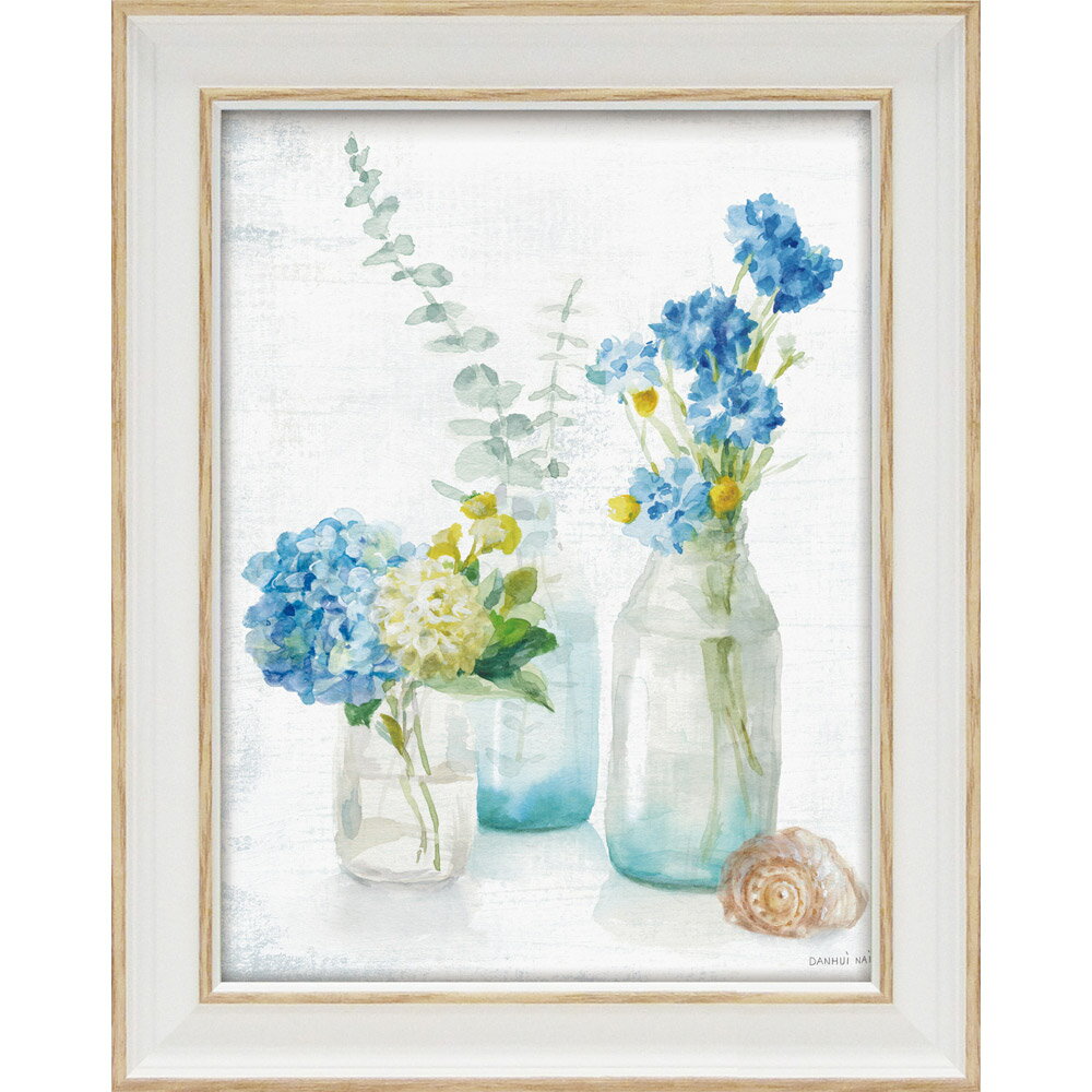 【スーパーSALE10%OFF】絵画 ゆうパケット ミニゲル アートフレーム ダンフイ ナイ「ビーチ コテージ フローラル3」/額入り 絵画 アート リビング ...