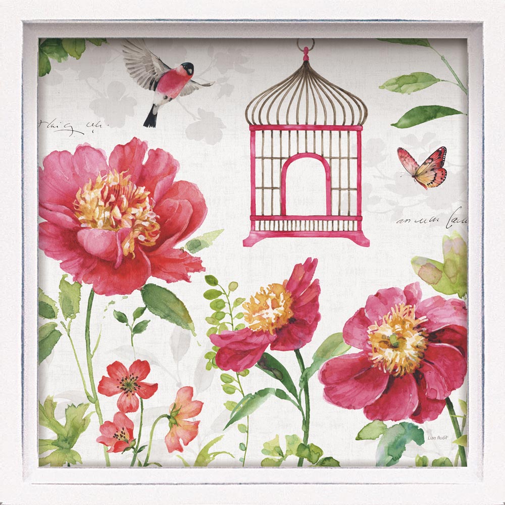 【スーパーSALE10%OFF】絵画 ロハス ミニアートフレーム リサ オーディット「ピンク ガーデン3」/額入り 絵画 アート リビング 玄関 トイレ インテ...